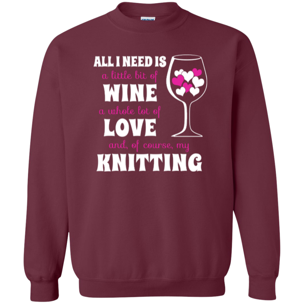 All I Need is Wine-Love-Knitting Crewneck Sweatshirt - Crafter4Life - 3