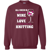All I Need is Wine-Love-Knitting Crewneck Sweatshirt - Crafter4Life - 3