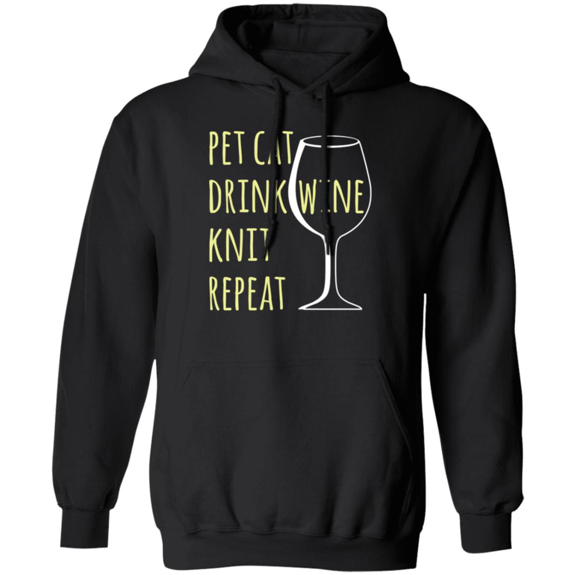 Pet Cat-Drink Wine-Knit Hoodie