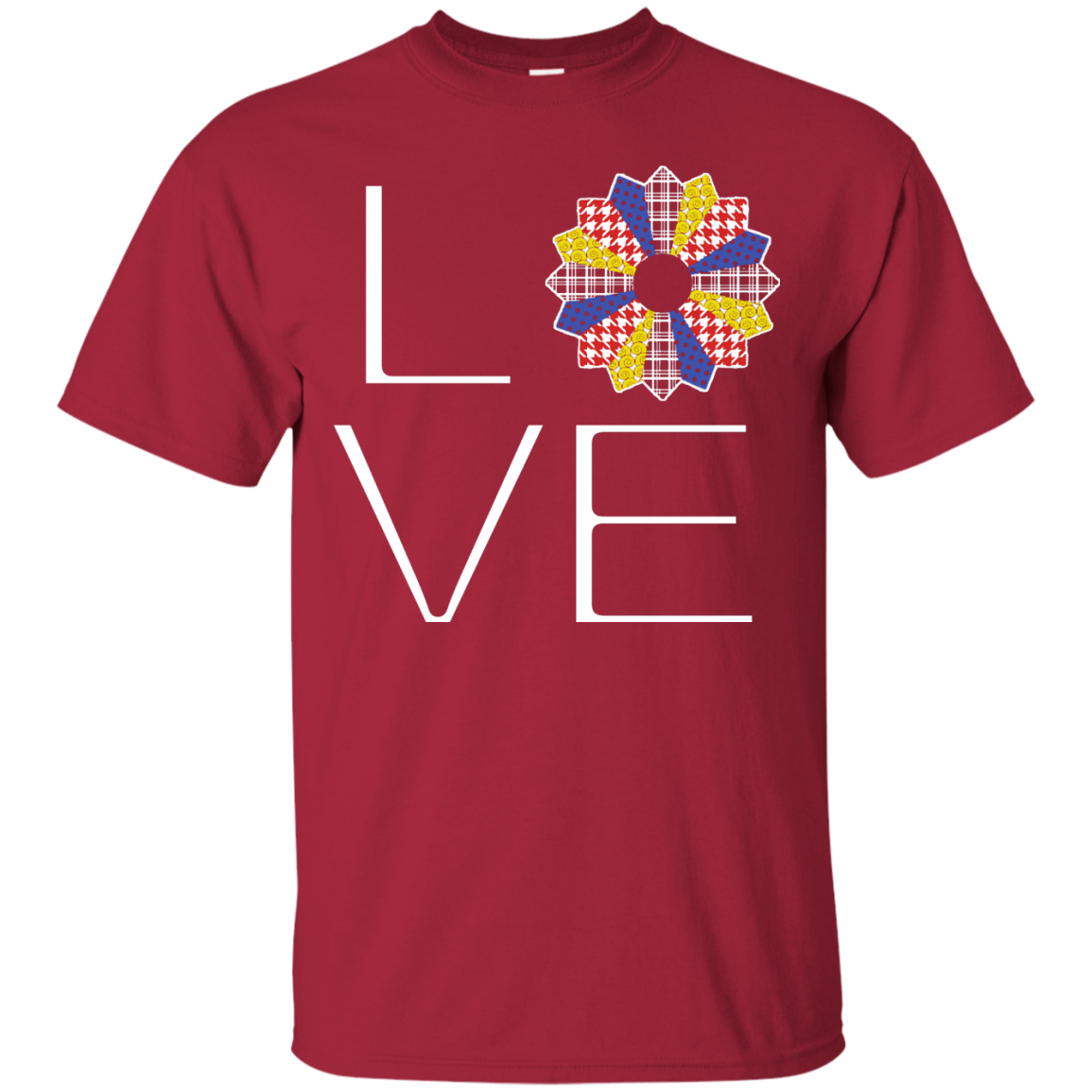 LOVE Quilting (Primary Colors) Custom Ultra Cotton T-Shirt - Crafter4Life - 3