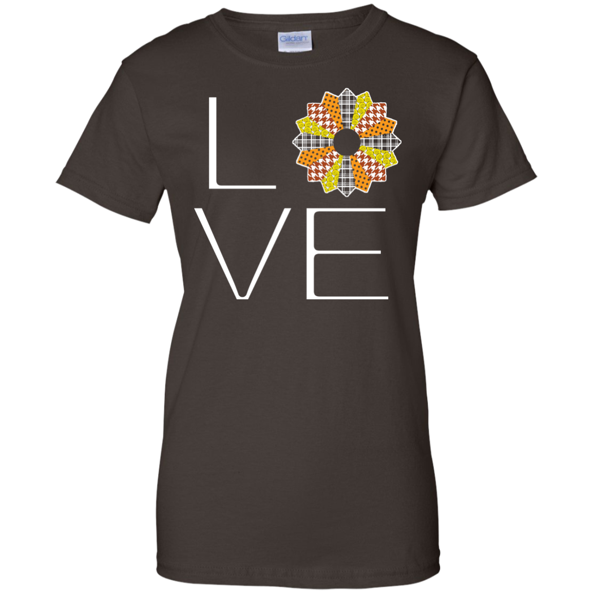 LOVE Quilting (Fall Colors) Ladies Custom 100% Cotton T-Shirt - Crafter4Life - 5