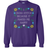 I Cross Stitch Because It Makes Me Happy Crewneck Sweatshirts - Crafter4Life - 8