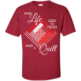 Make a Quilt (red) Custom Ultra Cotton T-Shirt - Crafter4Life - 3