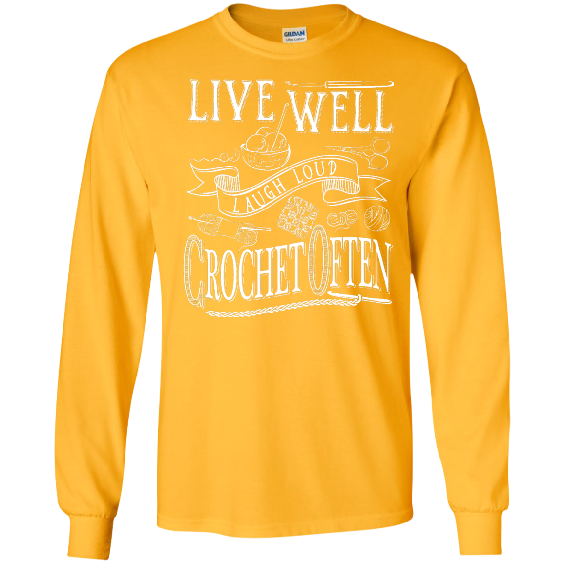 Crochet Often Long Sleeve Ultra Cotton T-Shirt - Crafter4Life - 5