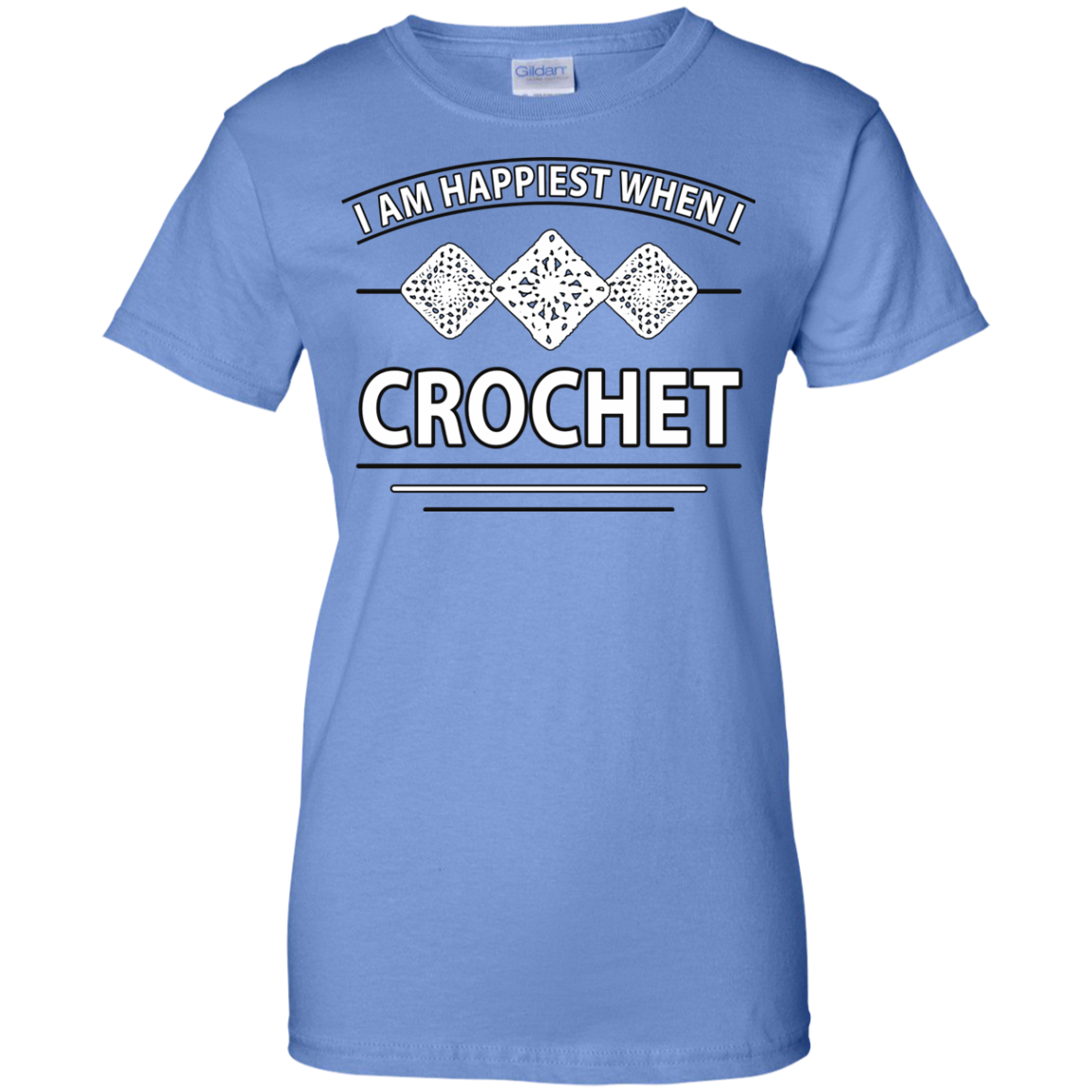 I Am Happiest When I Crochet Ladies Custom 100% Cotton T-Shirt - Crafter4Life - 11