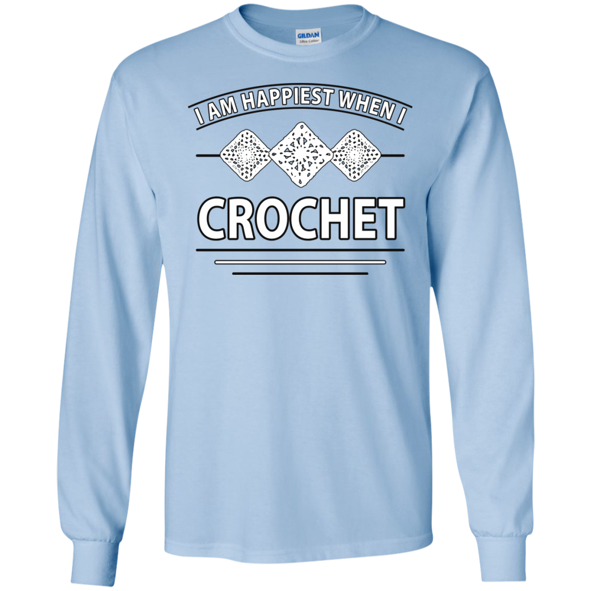 I Am Happiest When I Crochet Long Sleeve Ultra Cotton T-shirt - Crafter4Life - 9