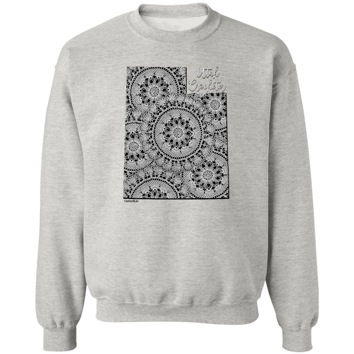 Utah Crocheter Crewneck Pullover Sweatshirt