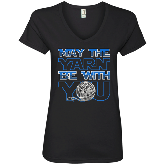 May the Yarn be with You Ladies V-Neck T-Shirt