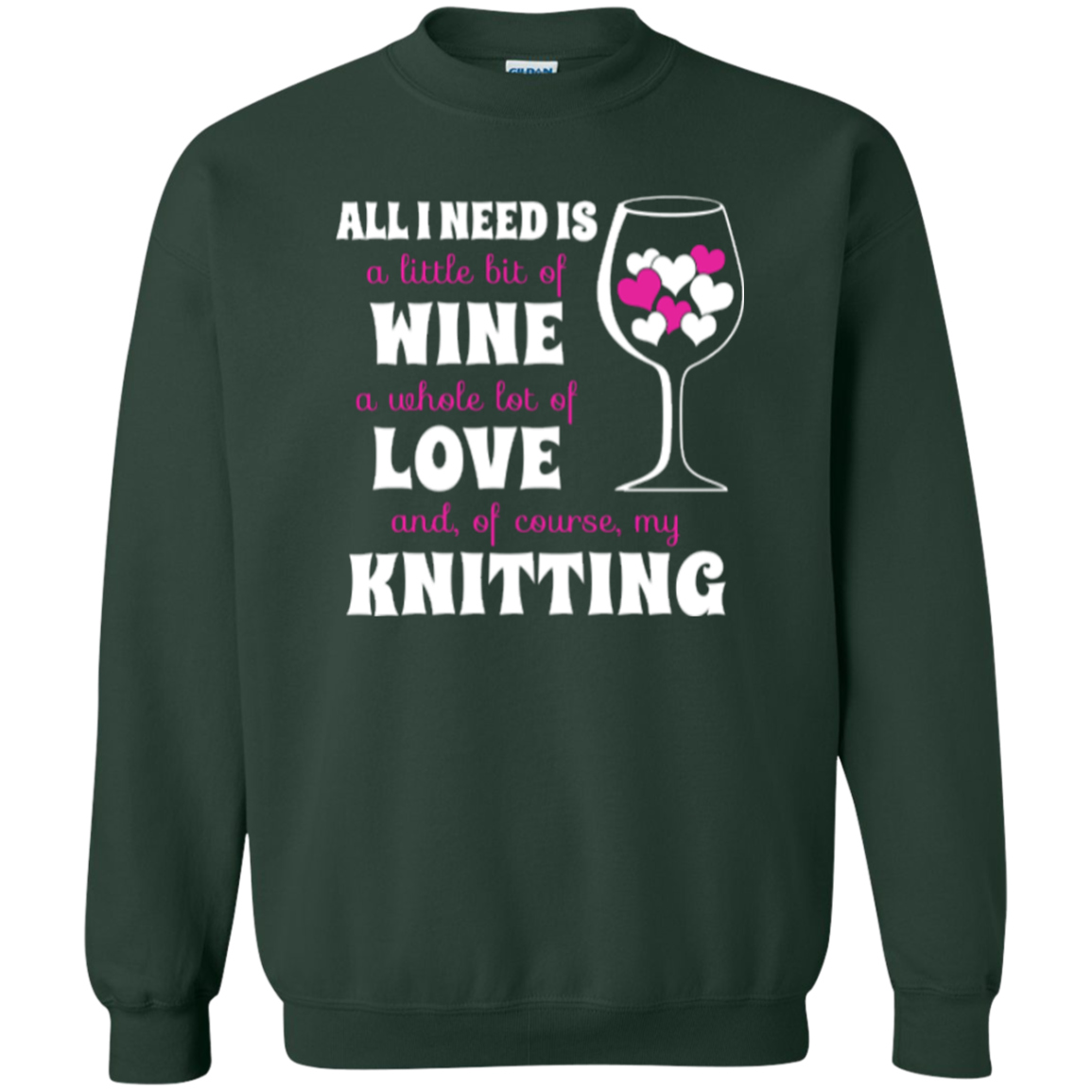 All I Need is Wine-Love-Knitting Crewneck Sweatshirt - Crafter4Life - 6
