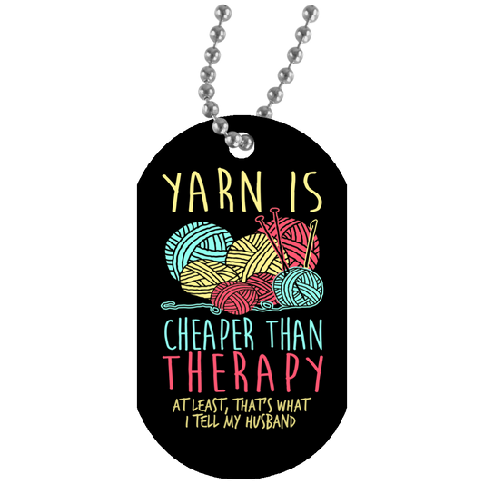Yarn is Cheaper than Therapy Dog Tag Pendant