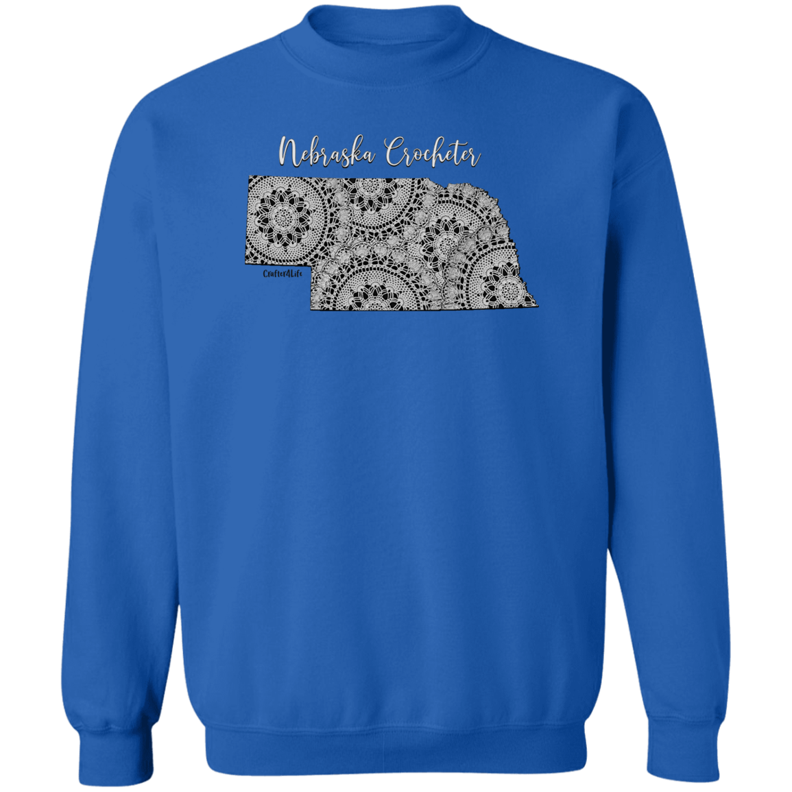 Nebraska Crocheter Crewneck Pullover Sweatshirt