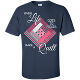 Make a Quilt (pink) Custom Ultra Cotton T-Shirt - Crafter4Life - 8