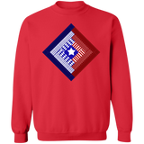 Patriotic Log Cabin Square Crewneck Pullover Sweatshirt