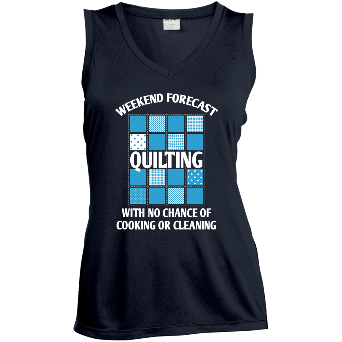 Weekend Forecast Quilting Ladies Sleeveless Moisture Absorbing V-Neck