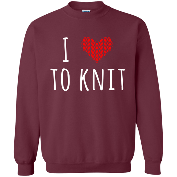 I Heart To Knit Crewneck Pullover Sweatshirt