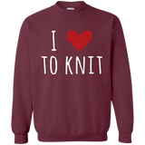 I Heart To Knit Crewneck Pullover Sweatshirt