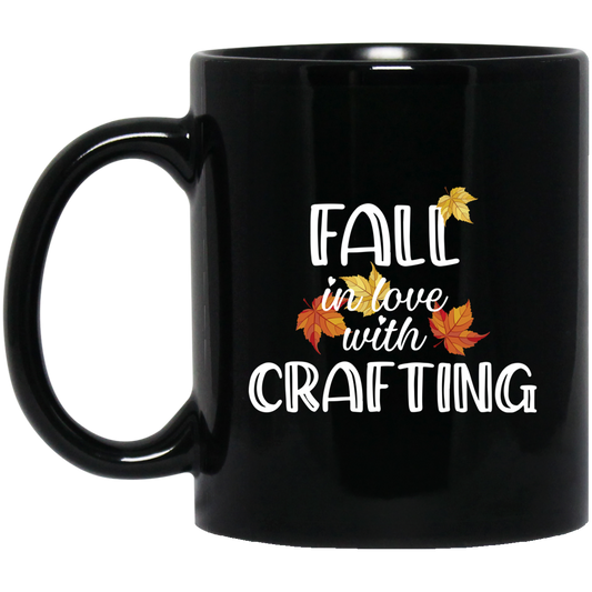 Fall in Love with Crafting Black Mugs