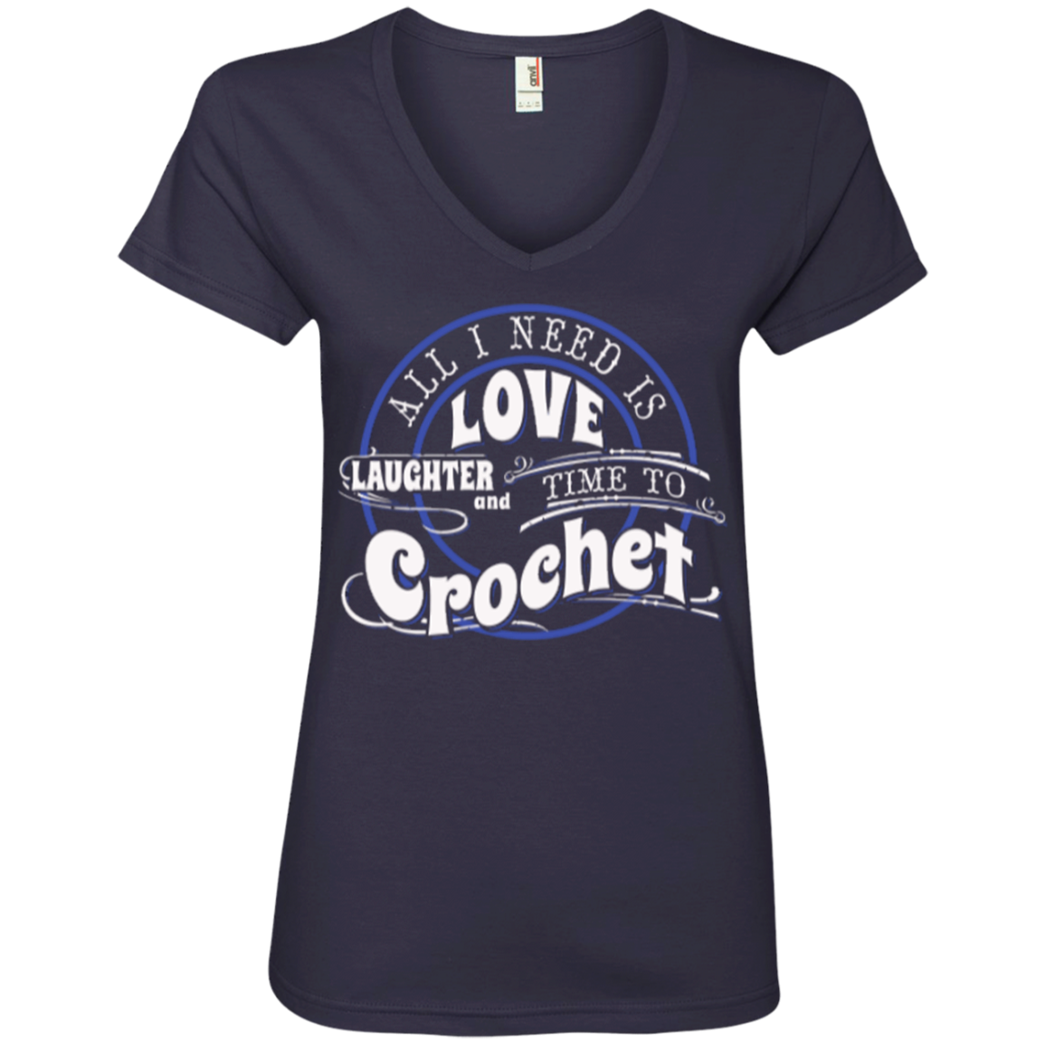 Time to Crochet Ladies V-Neck Tee - Crafter4Life - 1