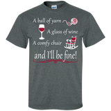 A Ball of Yarn a Glass of Wine Men's and Unisex T-Shirts - Crafter4Life - 4