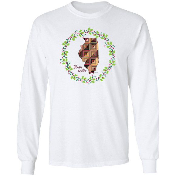 Illinois Quilter Christmas LS Ultra Cotton T-Shirt