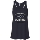 I'm Happiest When I'm Quilting Flowy Racerback Tank