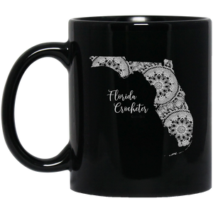 Florida Crocheter Black Mugs