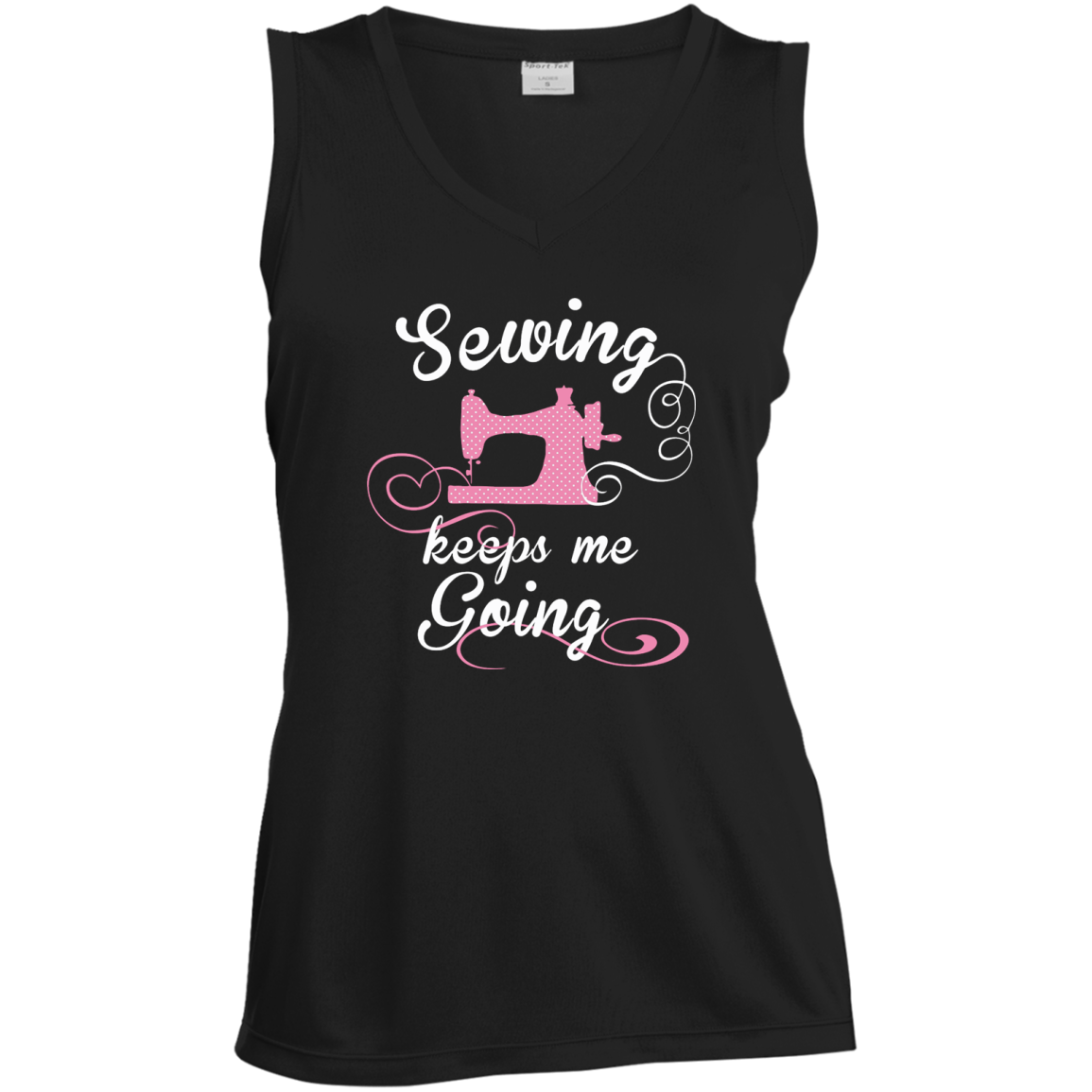 Sewing Keeps Me Going Ladies Sleeveless V-Neck - Crafter4Life - 4