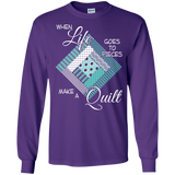 Make a Quilt (turquoise) Long Sleeve Ultra Cotton T-Shirt - Crafter4Life - 7