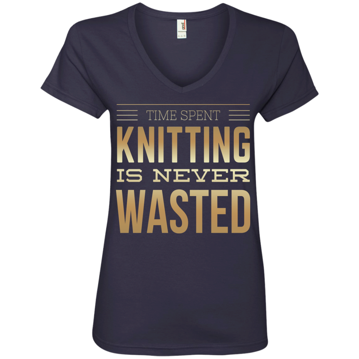 Time Spent Knitting Ladies V-Neck Tee - Crafter4Life - 3