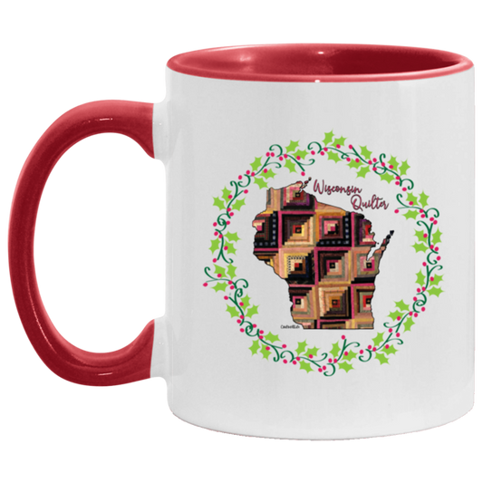 Wisconsin Quilter Christmas Accent Mug