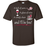 A Ball of Yarn a Glass of Wine Men's and Unisex T-Shirts - Crafter4Life - 3