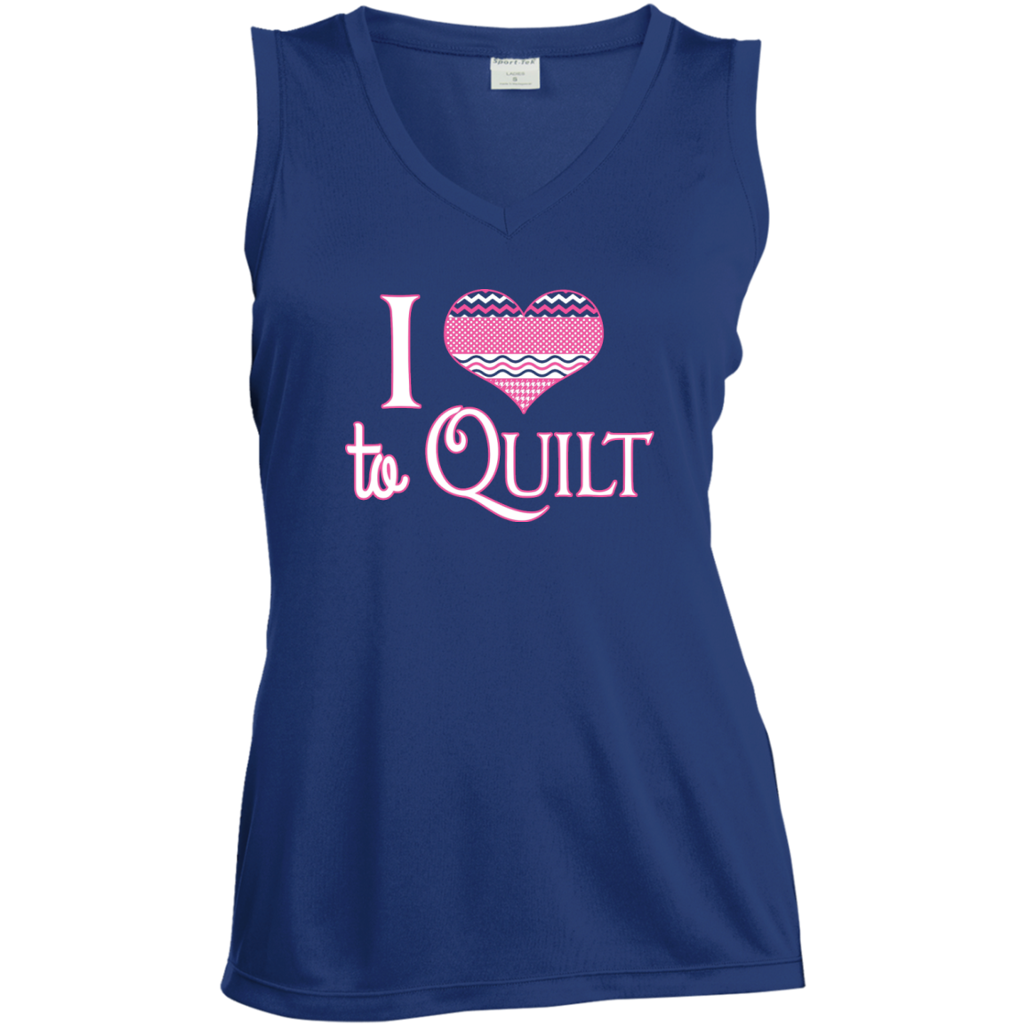 I Heart to Quilt Ladies Sleeveless V-neck - Crafter4Life - 6