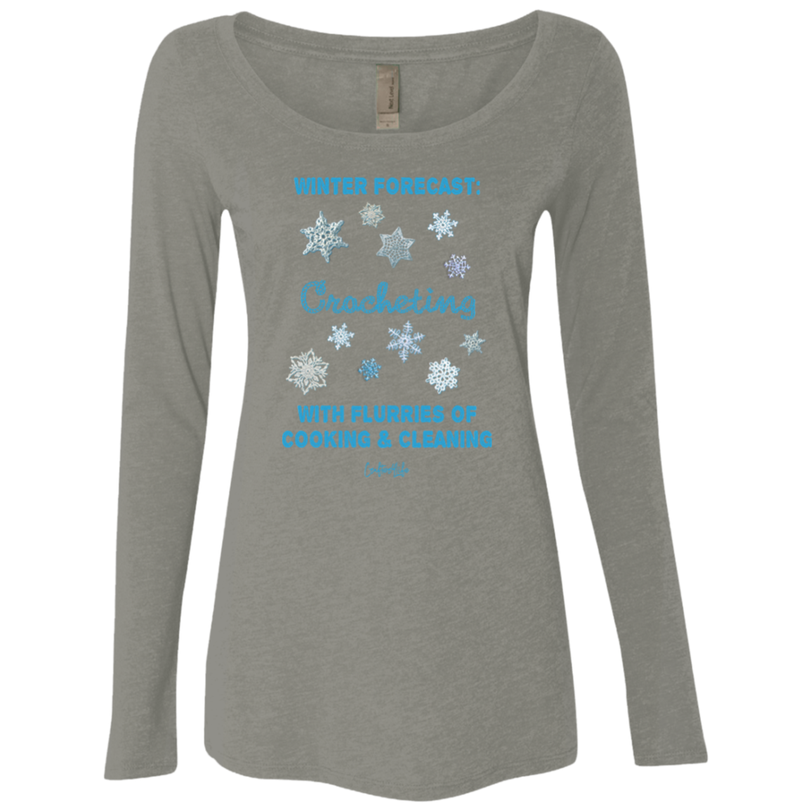 Winter Forecast Crocheting Flurries Ladies Long Sleeve Shirts