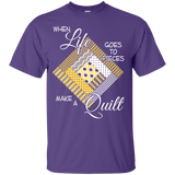 Make a Quilt (yellow) Custom Ultra Cotton T-Shirt - Crafter4Life - 11