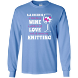 All I Need is Wine-Love-Knitting Long Sleeve Ultra Cotton Tshirt - Crafter4Life - 9