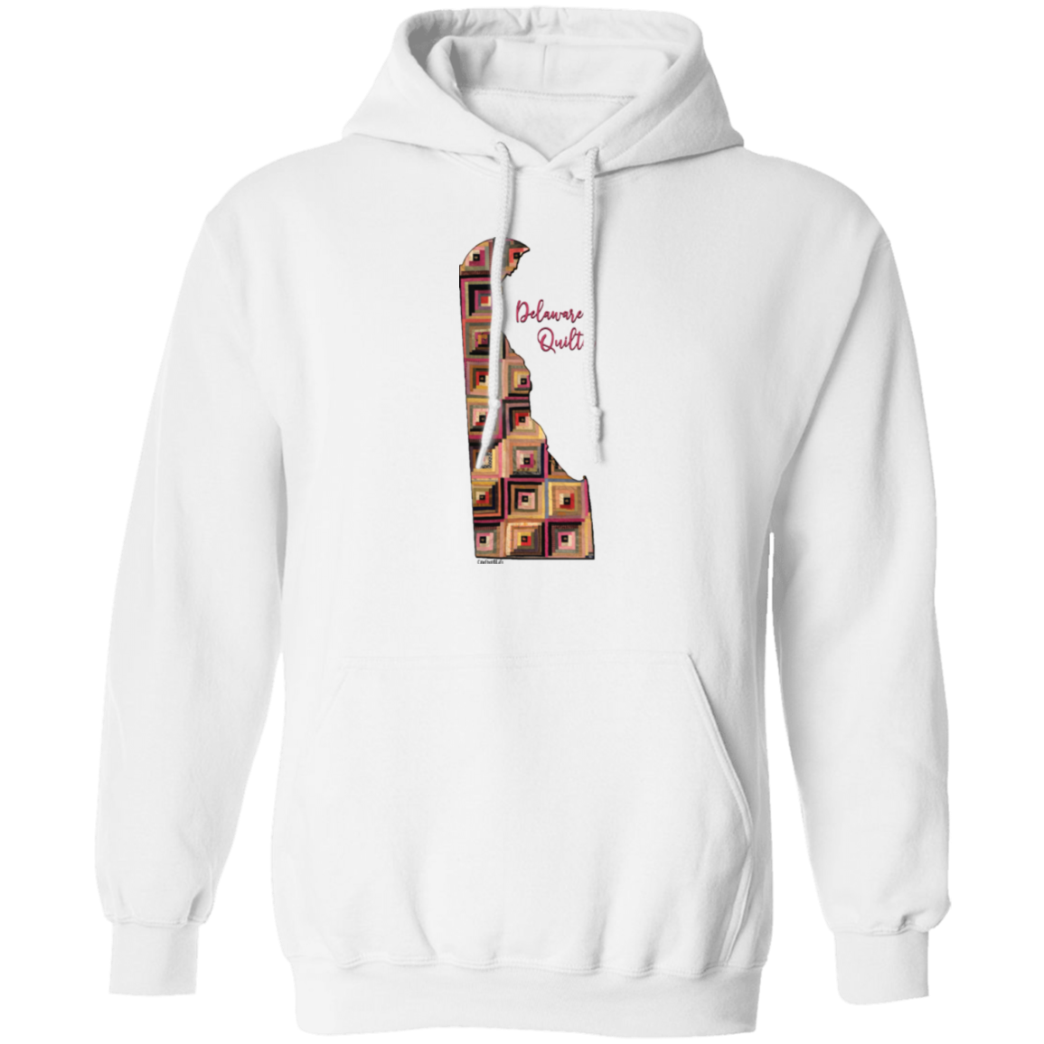 Delaware Quilter Pullover Hoodie, Gift for Quilting Friends and Family
