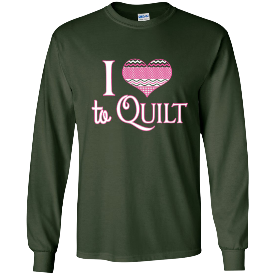 I Heart to Quilt Long Sleeve Ultra Cotton T-Shirt - Crafter4Life - 4