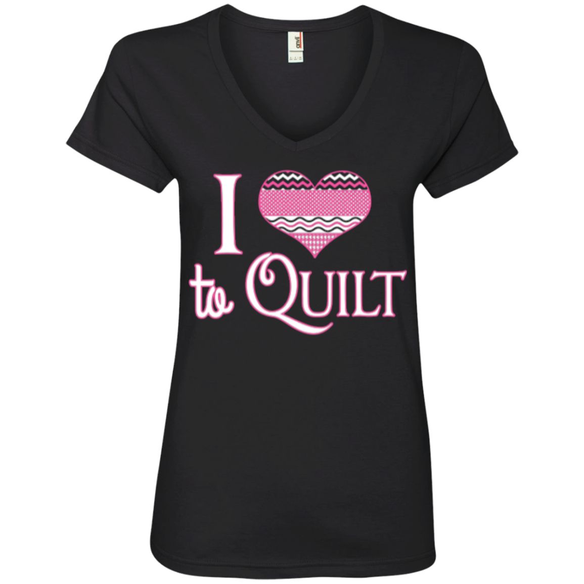 I Heart to Quilt Ladies V-neck Tee - Crafter4Life - 4