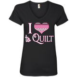 I Heart to Quilt Ladies V-neck Tee - Crafter4Life - 4