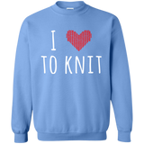 I Heart To Knit Crewneck Pullover Sweatshirt