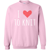 I Heart To Knit Crewneck Pullover Sweatshirt