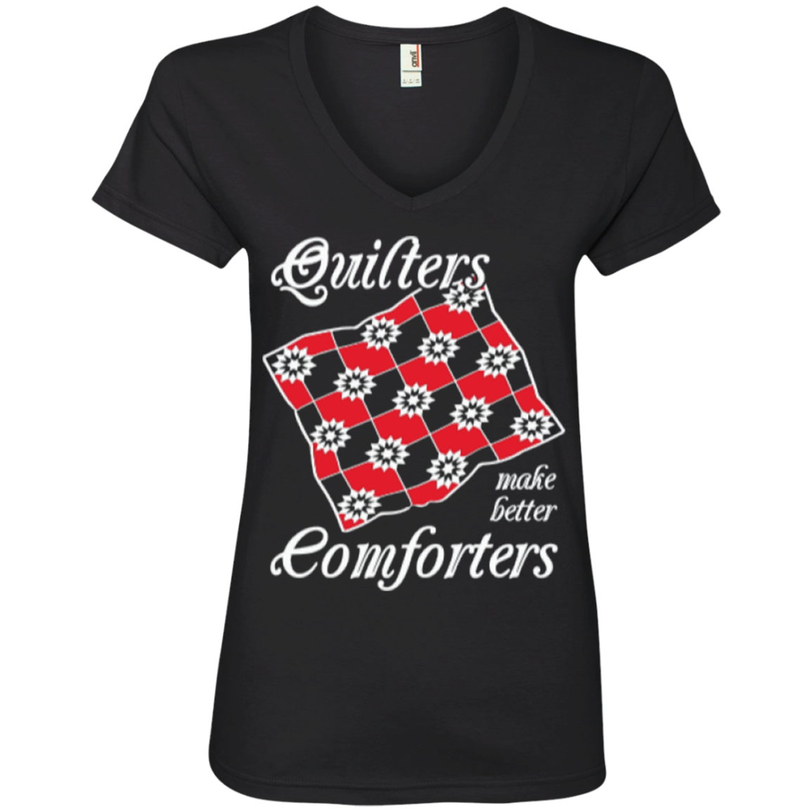 Quilters Make Better Comforters Ladies V-neck Tee - Crafter4Life - 3