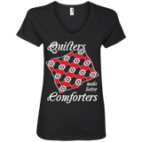 Quilters Make Better Comforters Ladies V-neck Tee - Crafter4Life - 3