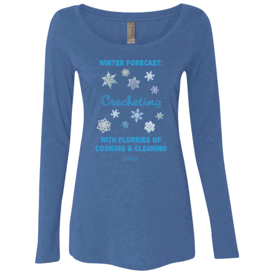 Winter Forecast Crocheting Flurries Ladies Long Sleeve Shirts