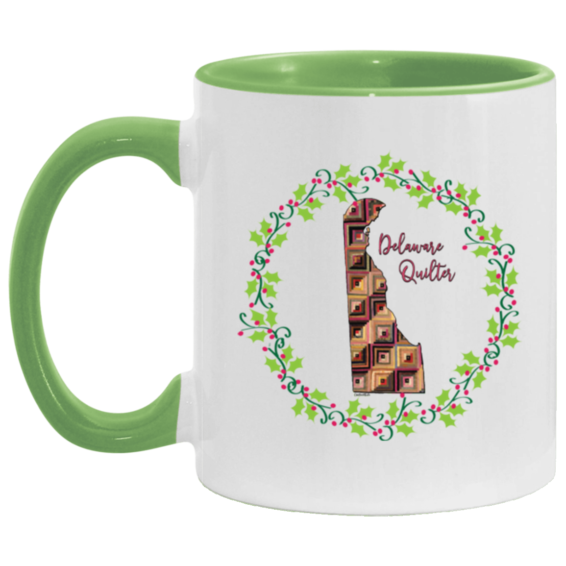 Delaware Quilter Christmas Accent Mug