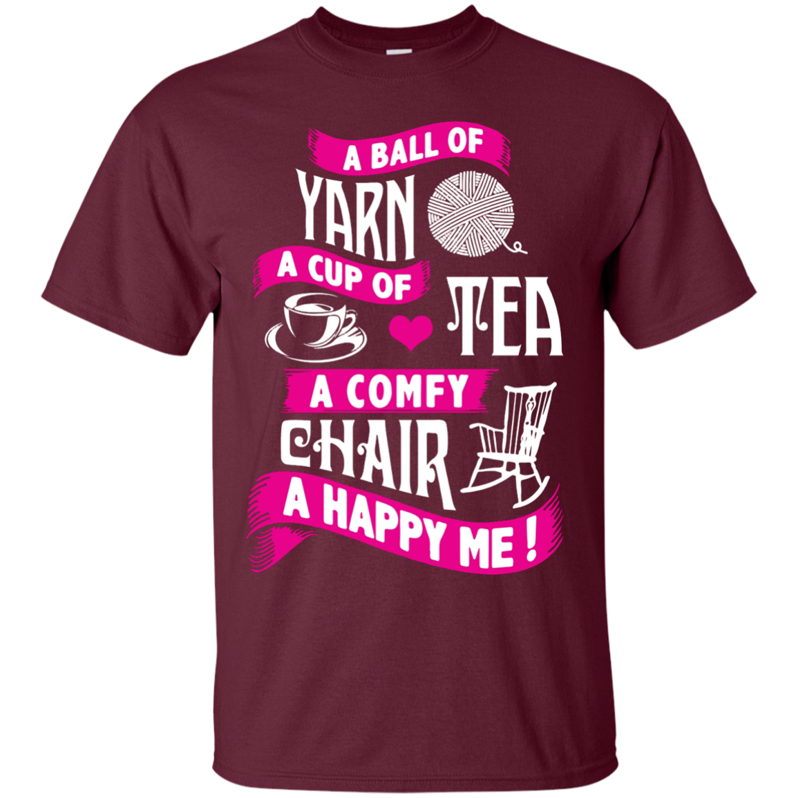 A Ball of Yarn, A Happy Me Custom Ultra Cotton T-Shirt - Crafter4Life - 9