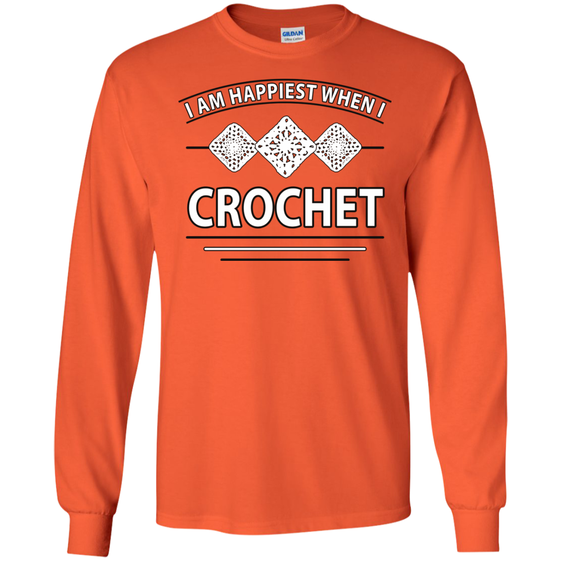 I Am Happiest When I Crochet Long Sleeve Ultra Cotton T-shirt - Crafter4Life - 6