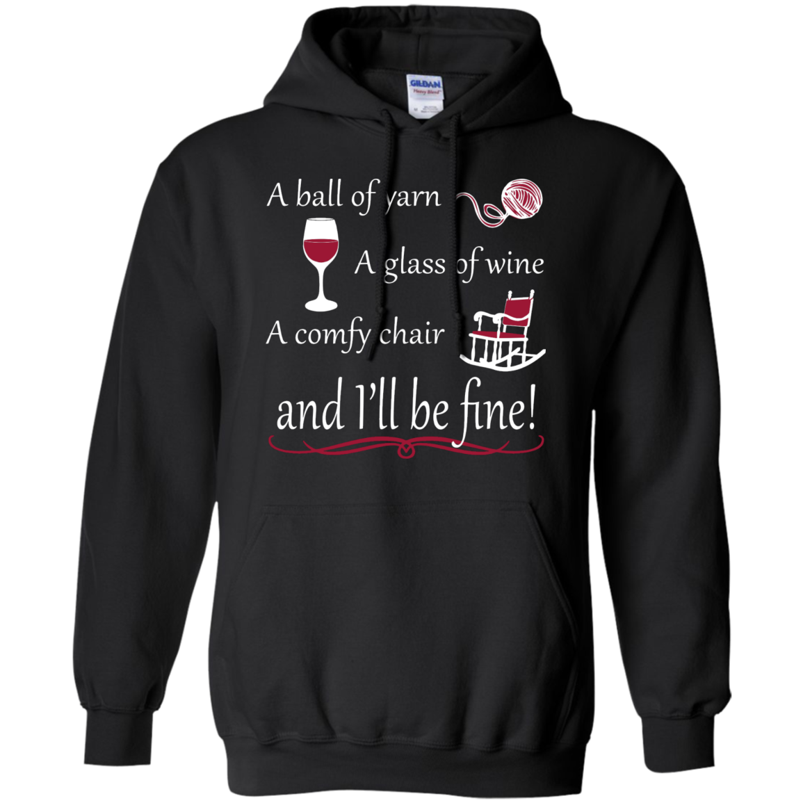 A Ball of Yarn a Glass of Wine Hoodie - Crafter4Life - 2