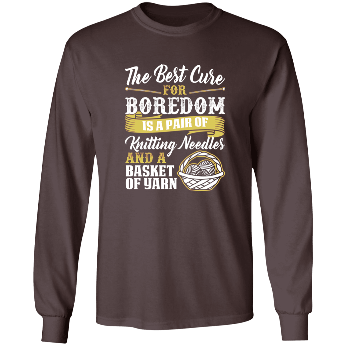 Cure For Boredom - Knitting - gold Long Sleeve T-Shirt