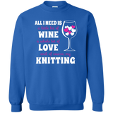All I Need is Wine-Love-Knitting Crewneck Sweatshirt - Crafter4Life - 7